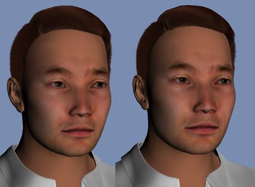 Contrasting eye highlights made using DAZ Studio and Paint.